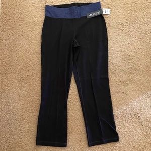 Ideology Athletic Black Pants w/ Navy Band.  NWT